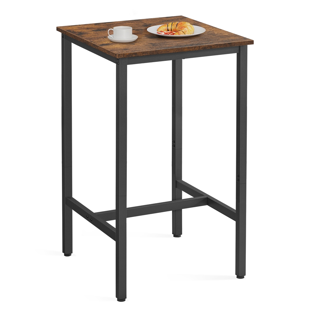 60 x 60 x 106 cm Breakfast Bar Rustic Brown and Black