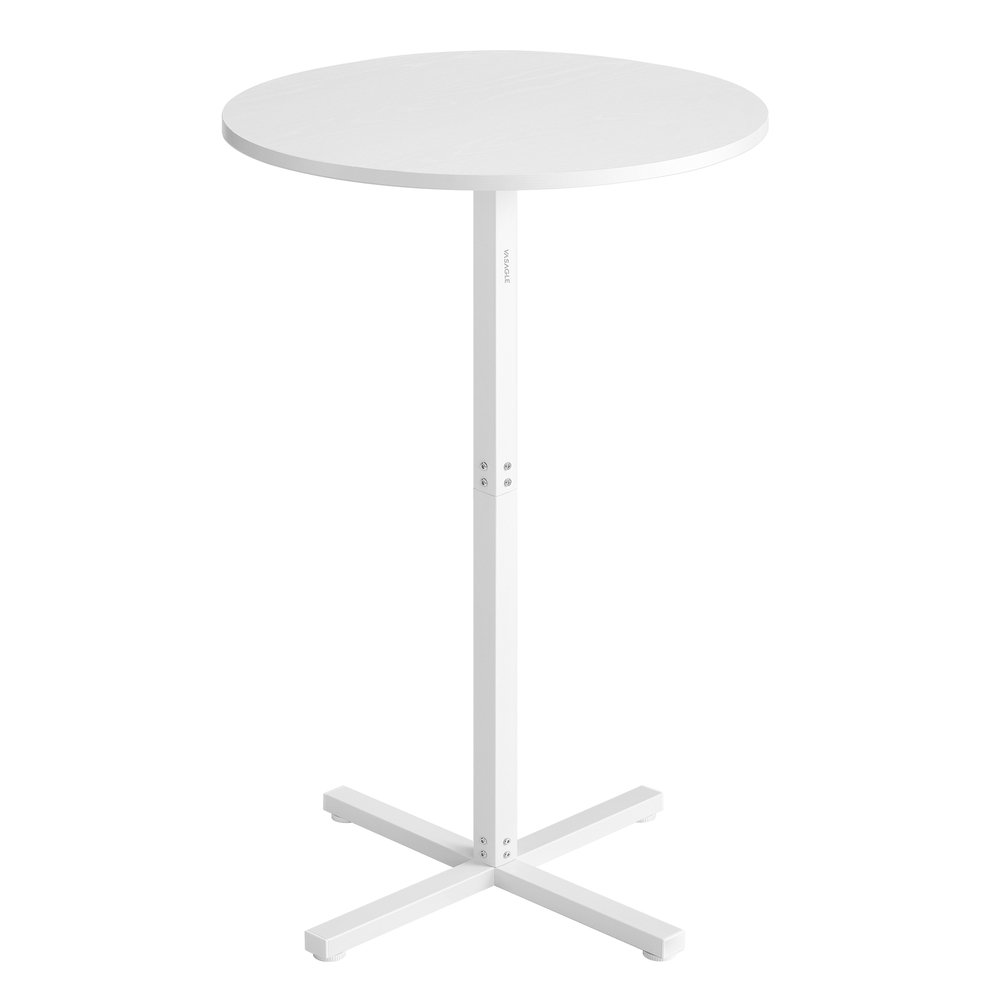 Bar Table Metal Frame 60 x 60 x 104.5 cm for 2-3 People Snow White