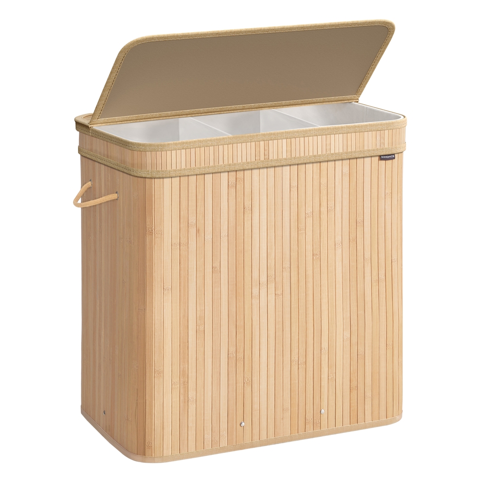 Laundry Hamper with Lid and Handles Natural Beige Laundry Hamper with Lid and Handles Natural Beige