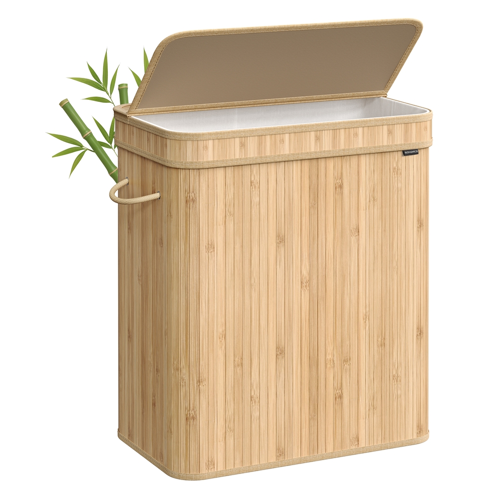 100L Laundry Hamper with Lid and Handles Natural 100L Laundry Hamper with Lid and Handles Natural