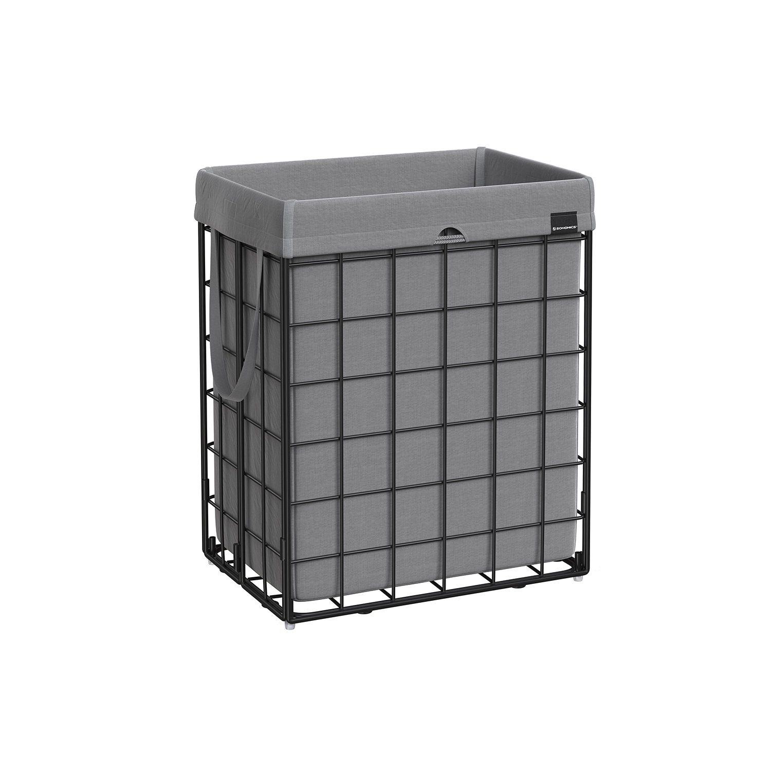 90L Collapsible Laundry Basket Ink Black and Slate Grey
