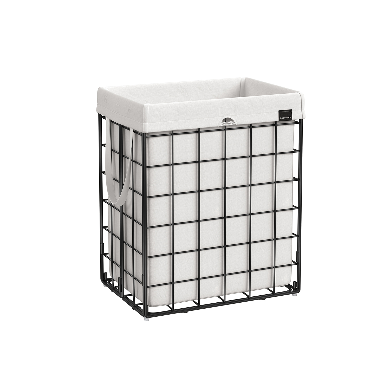90L Collapsible Laundry Basket Ink Black and Cloud White