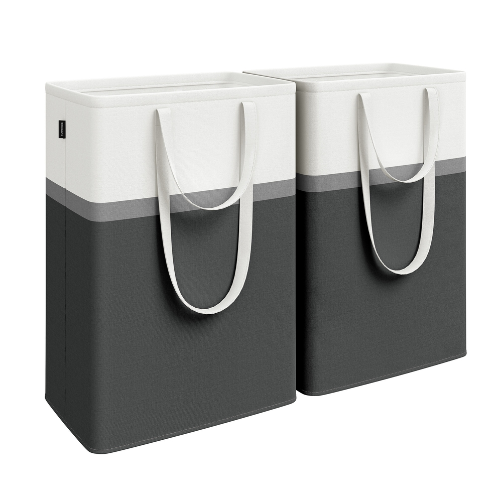 75 L Collapsible Laundry Hampers Set of 2 Ink Black 75 L Collapsible Laundry Hampers Set of 2 Ink Black