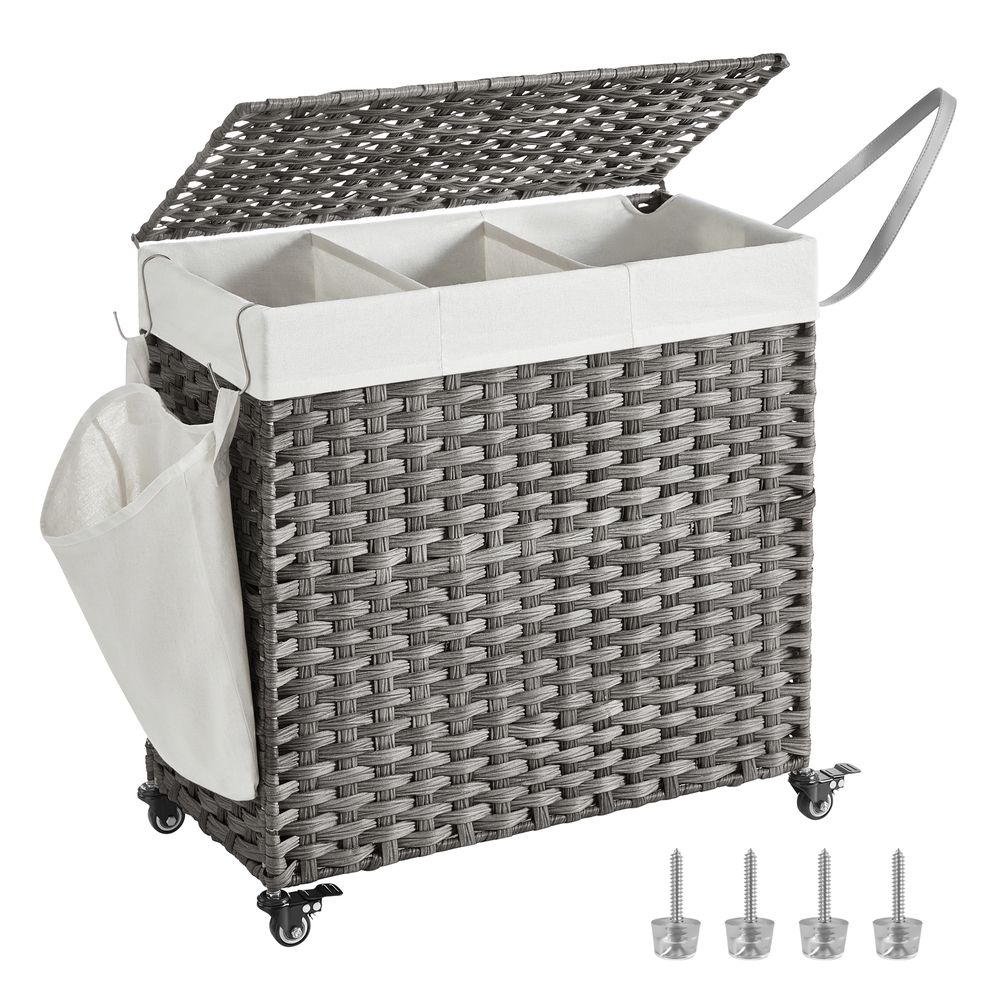 Laundry Basket with 3 Compartments