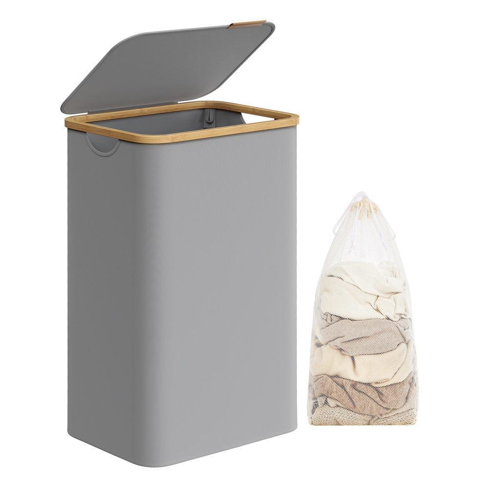 23.8 Gallons (90L) Laundry Basket with Lid Dove Grey
