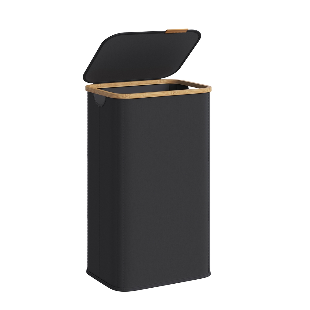 Laundry Hamper with Lid 26.4 Gal. (100 L) 42 x 32 x 70.5 cm Ink Black