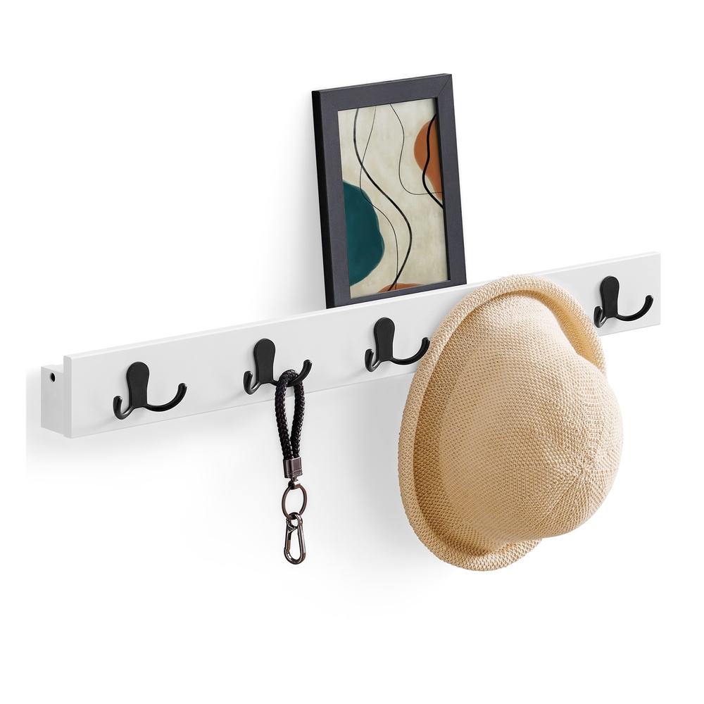 Wall-Mounted Coat Rack with 5 Hooks Cloud White