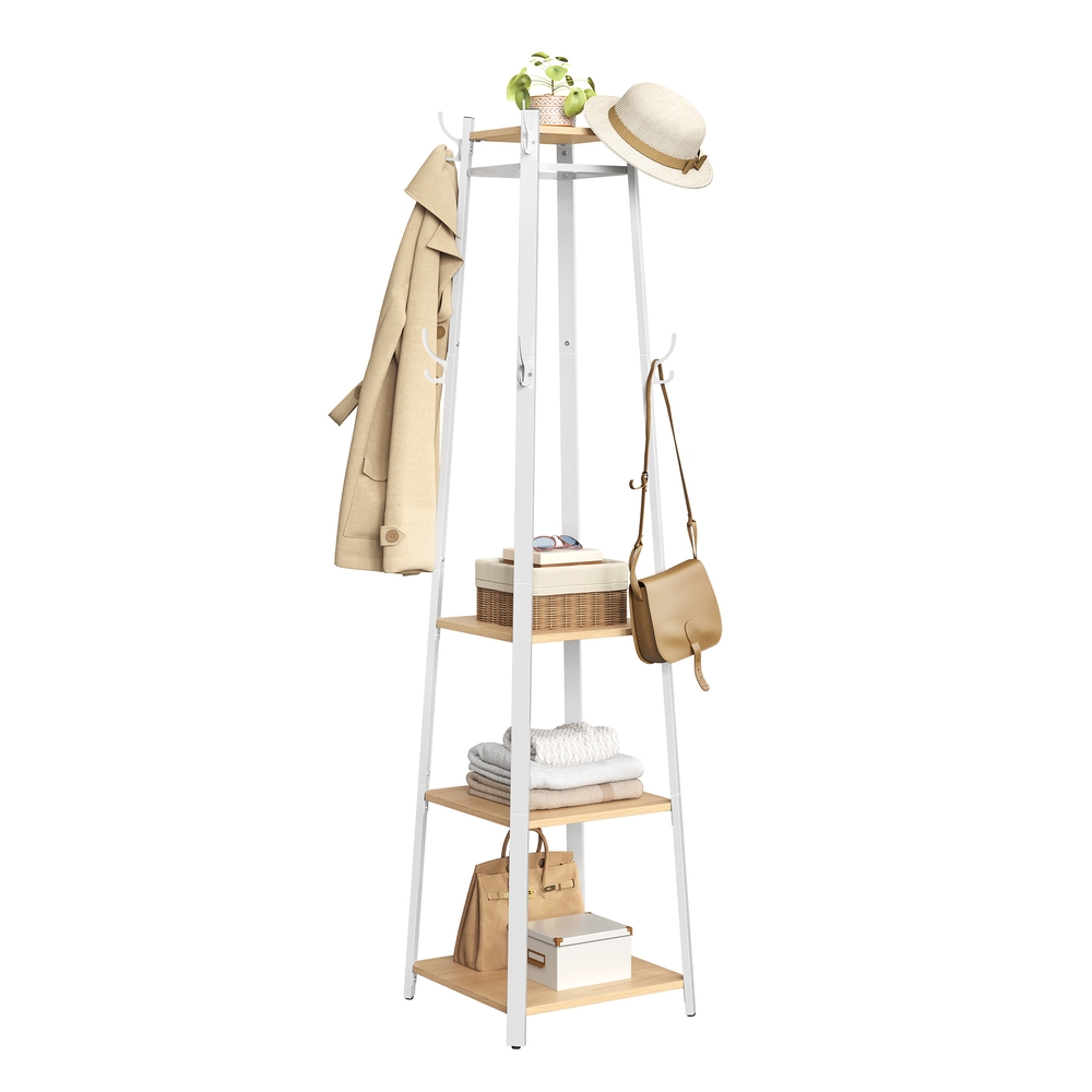 Coat Stand with 4 Shelves