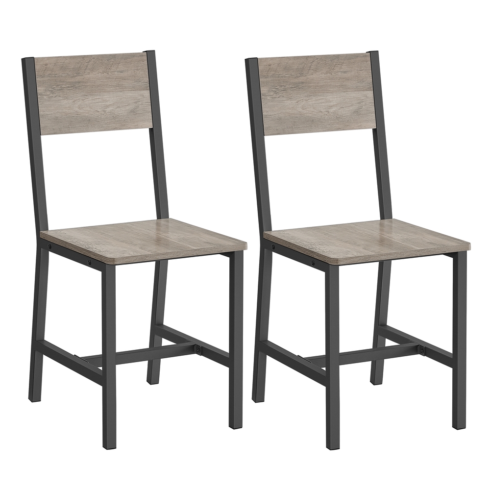 Set of 2 Dining Chairs Heather Greige and Frosted Grey