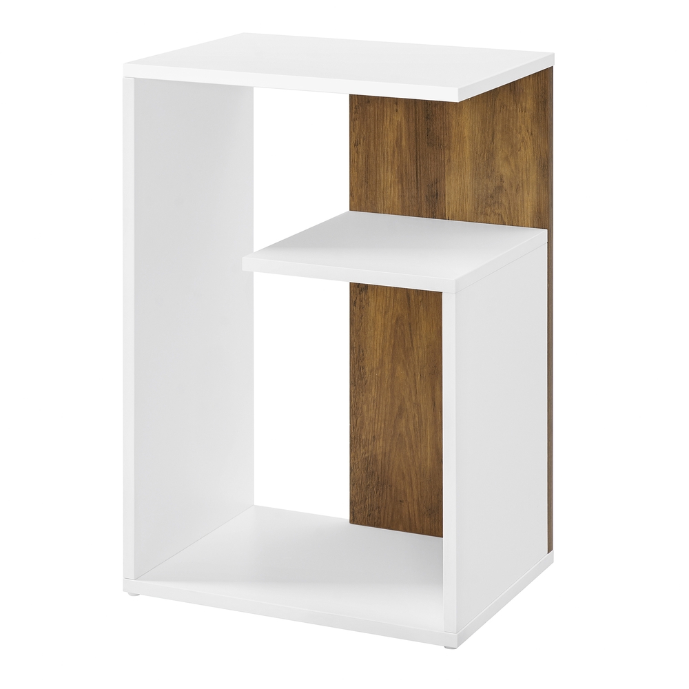 Side Table, Bedside Table, Open Storage, Can Be Used Vertically or Horizontally, Modern, 30 x 40 x 60 cm, for Living room, Bedroom, Rustic Walnut and White LET224T41 Side Table, Bedside Table, Open Storage, Can Be Used Vertically or Horizontally, Modern, 30 x 40 x 60 cm, for Living room, Bedroom, Rustic Walnut and White LET224T41