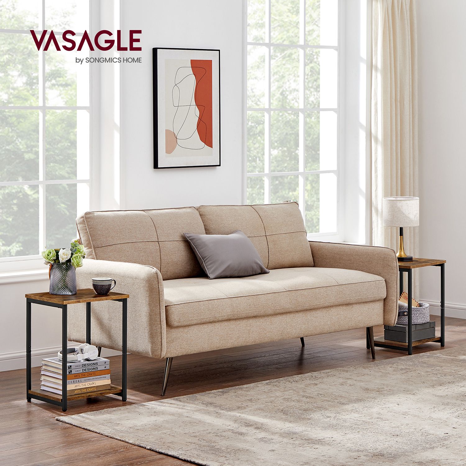 2-Tier End Table with Steel Frame Set of 2 2-Tier End Table with Steel Frame Set of 2