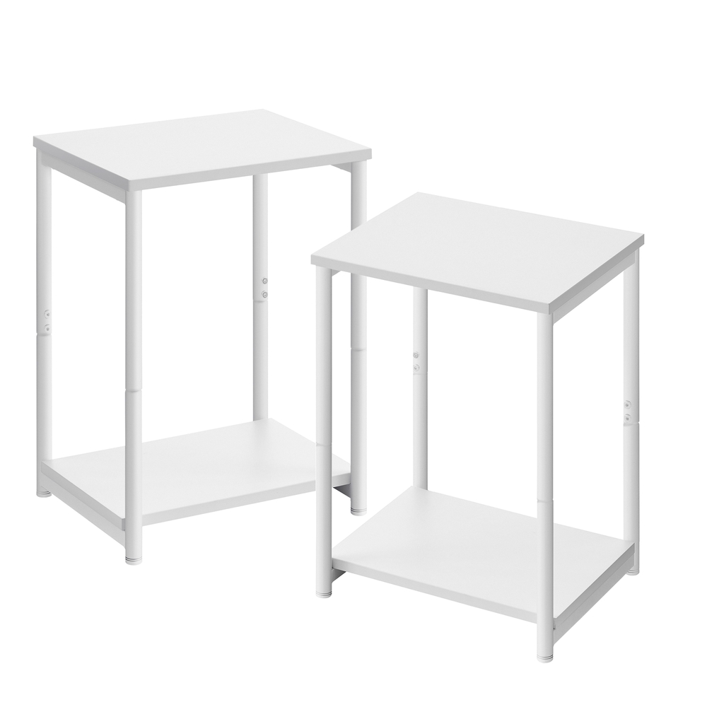 2-Tier End Table with Steel Frame, Set of 2