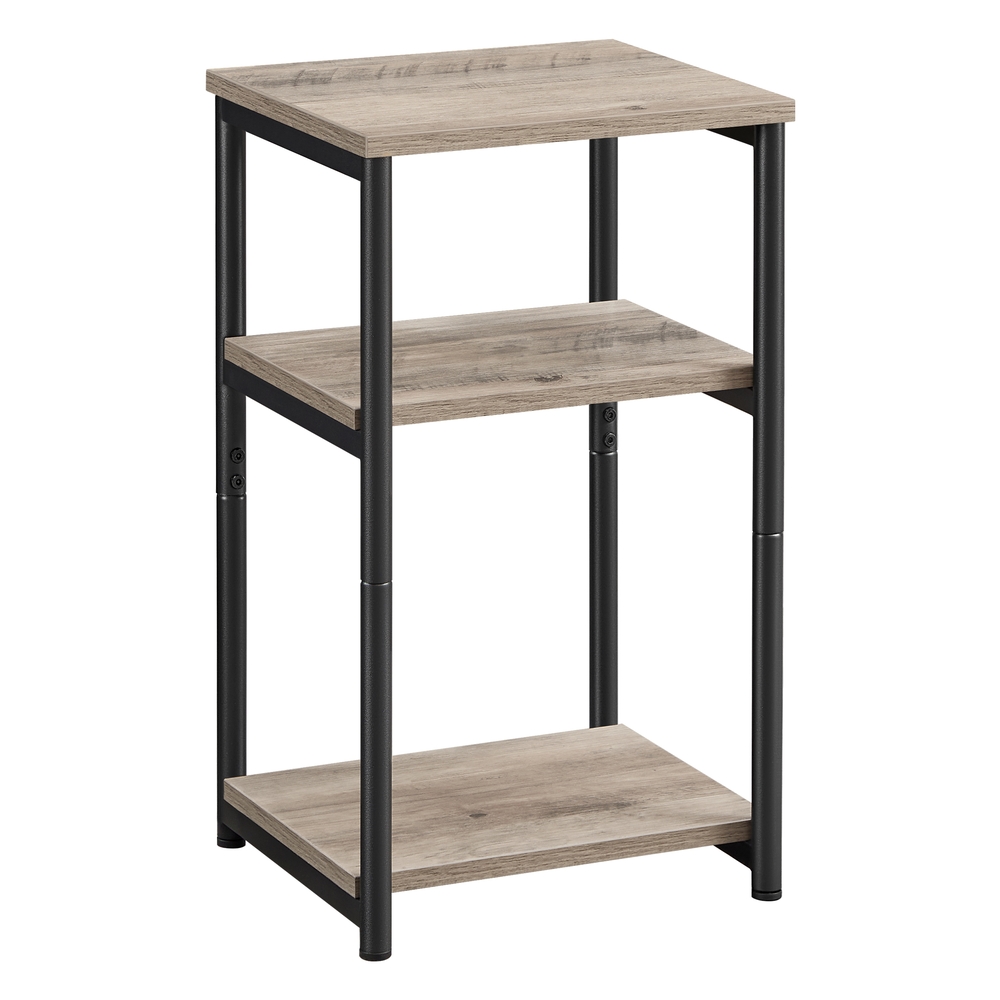 3-Tier End Table Heather Greige and Classic Black