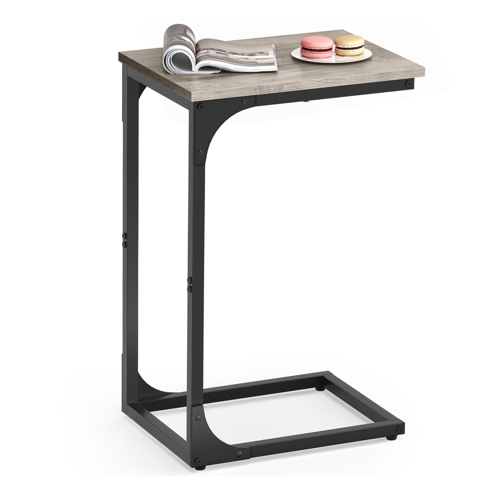 C-Shaped Side Table Heather Greige and Black