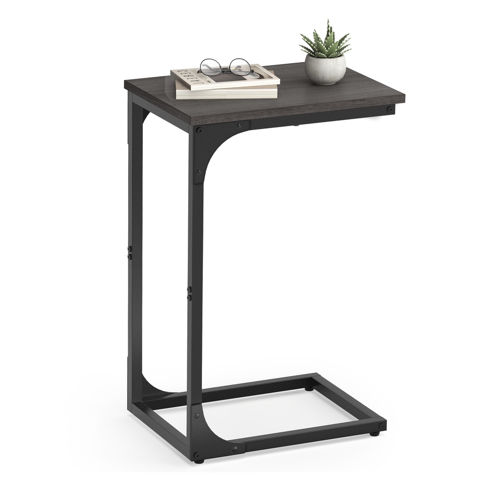 C-Shaped Side Table Ebonised Oak and Black
