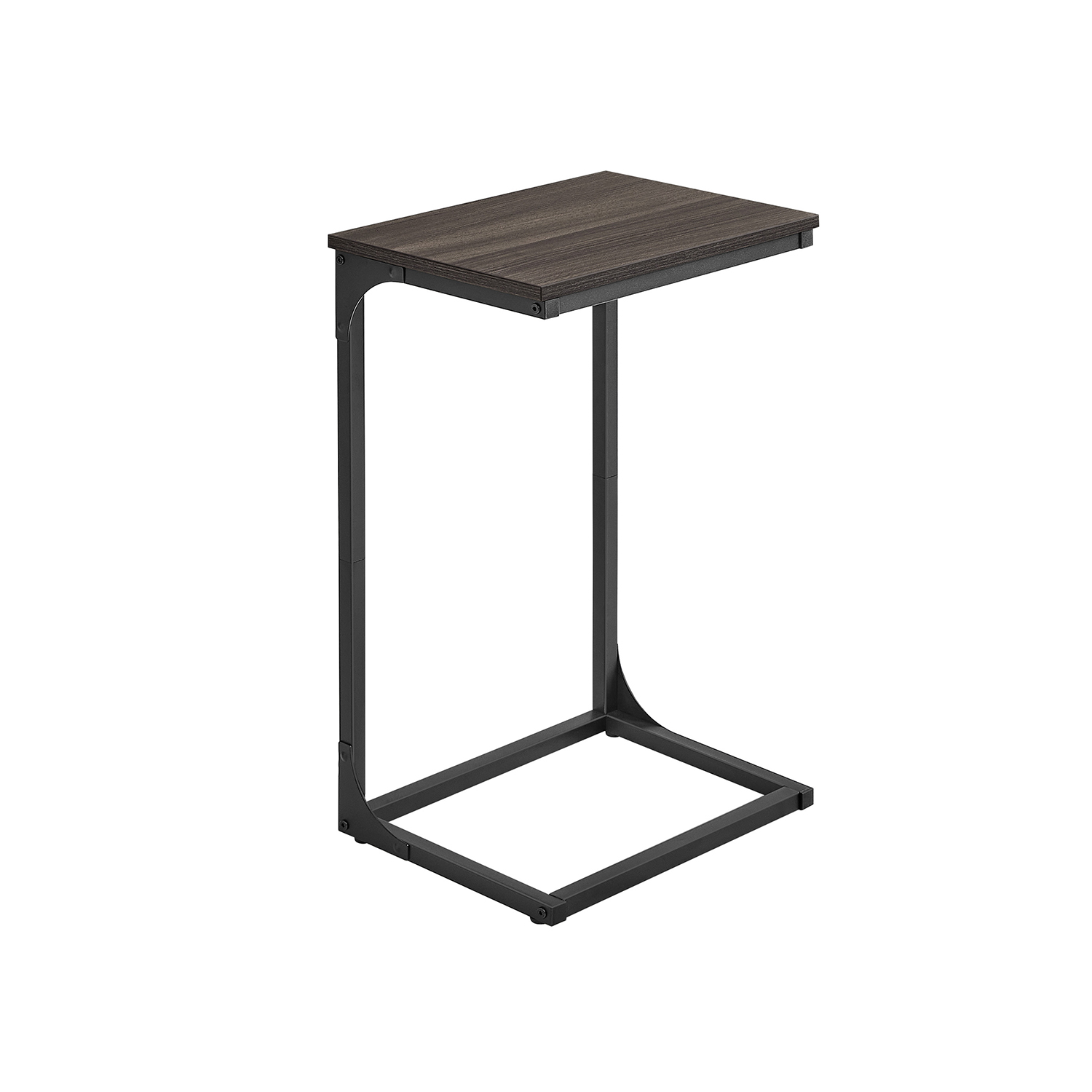 C-Shaped Side Table Chestnut Brown and Ink Black