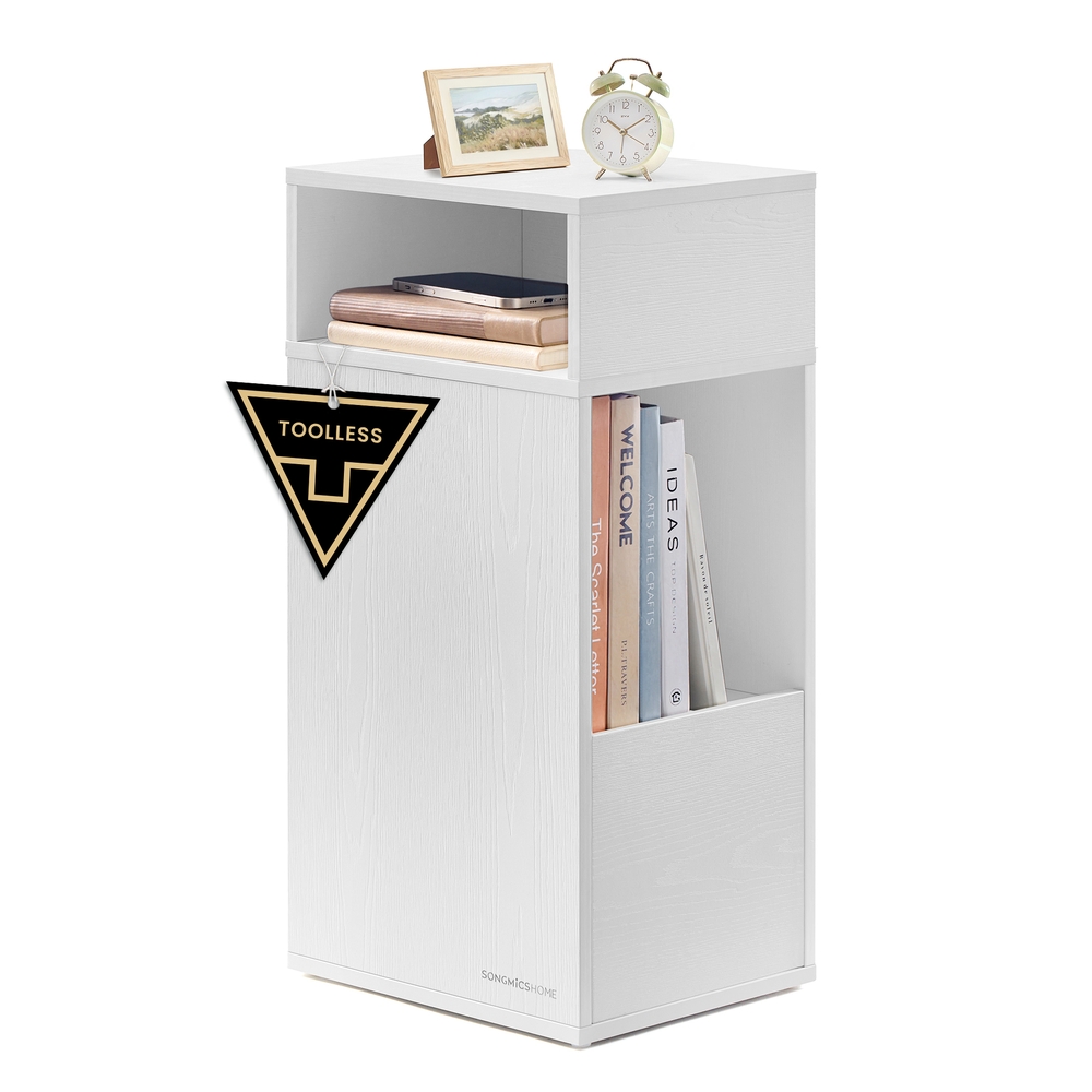 Slim Bedside Table, 1‑Pack Narrow Cabinet with Drawer