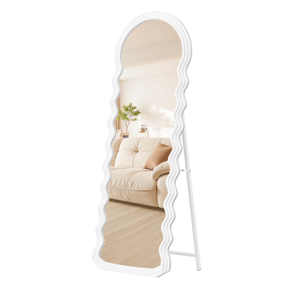 Irregular Wavy Full Length Mirror with Stand