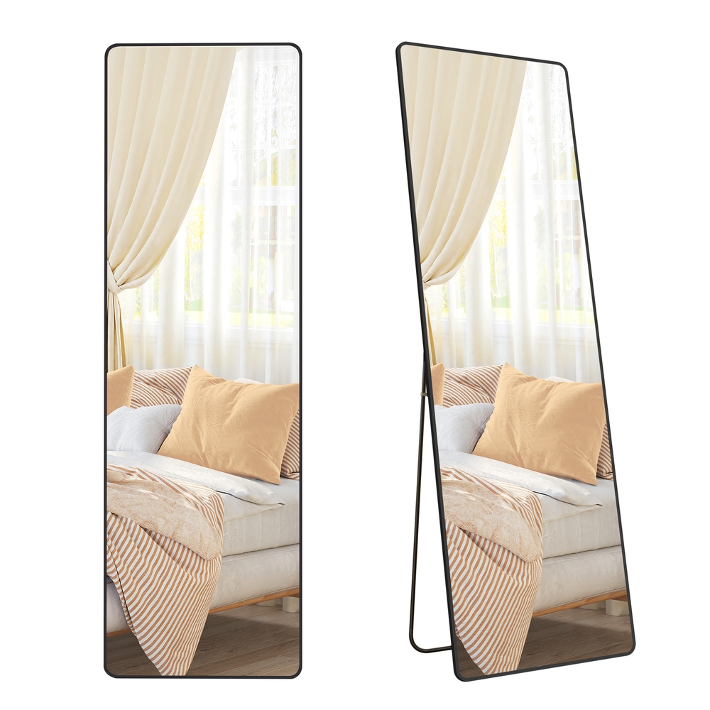 Full Length Mirror 160 x 50 cm Rectangle with Stand Ink Black