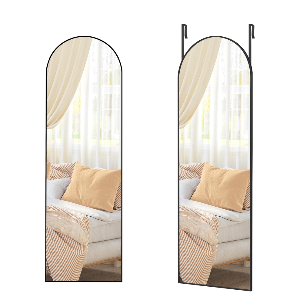 Arched full length mirror for door or wall mounting