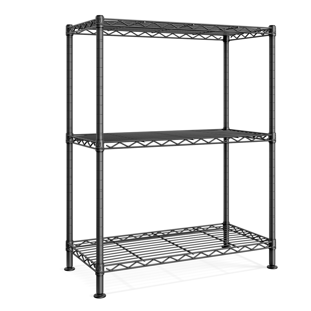 Storage Shelf Metal Garage Shelving Unit 3 Tier 30 x 60 x 77 cm Ink Black