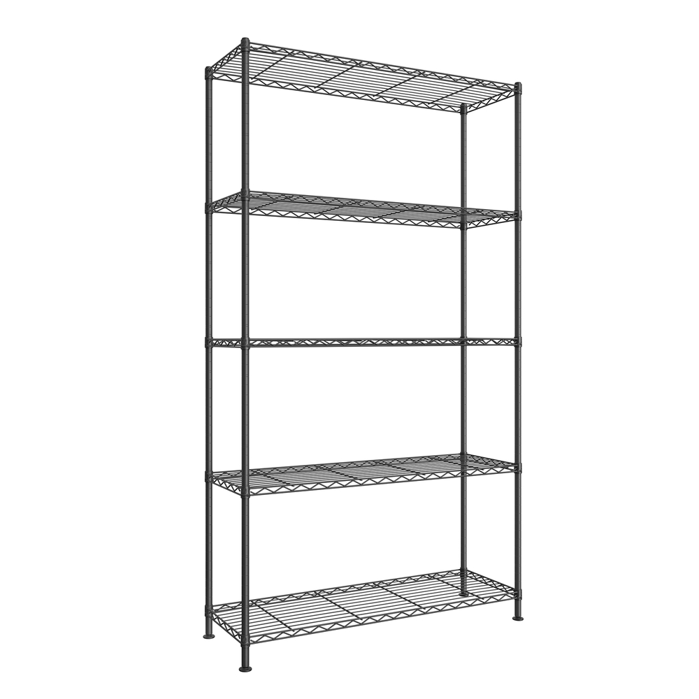 Storage Shelf Small Metal Garage Shelving Unit 5 Tier 30 x 30 x 121 cm Ink Black