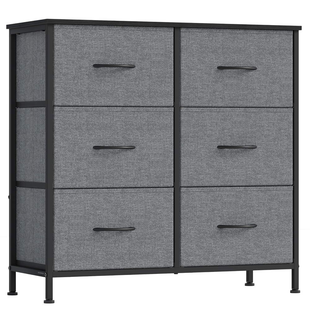 BELLAH Collection Chest of Drawers Storage Unit 6 Drawers Slate Grey