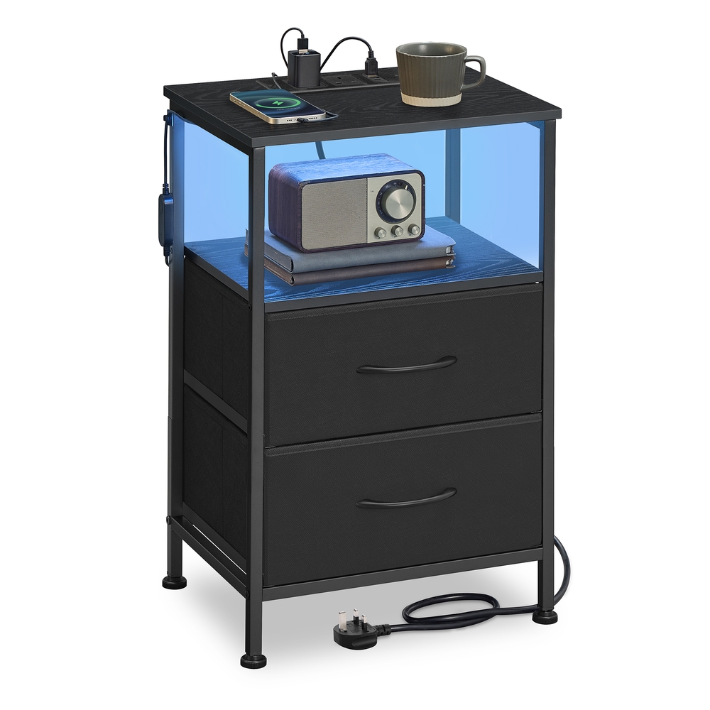 BELLAH Collection – Bedside Table with Charging Station Ink Black BELLAH Collection – Bedside Table with Charging Station Ink Black