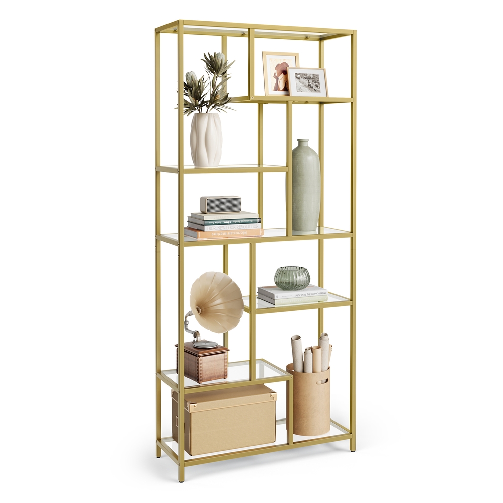 Bookshelf, 6-Tier Tall Bookcase, Plant Stand, Display Shelf