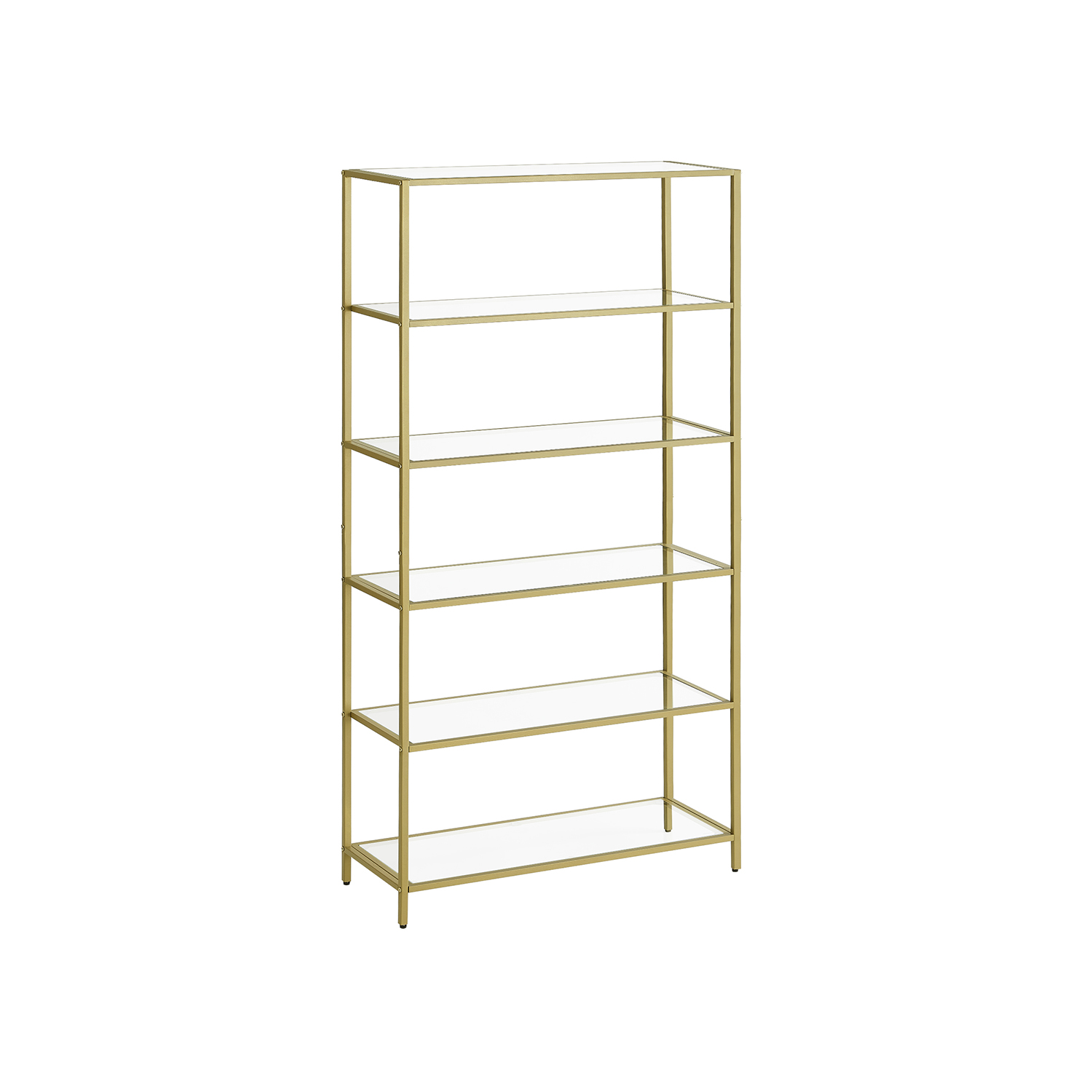 6-Tier Glass Shelf Metallic Gold