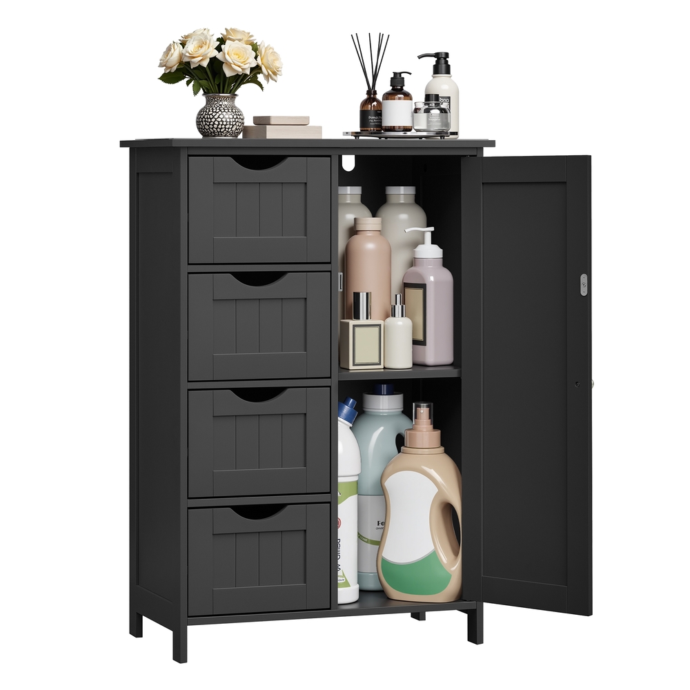 Bathroom Floor Storage Cabinet Ink Black