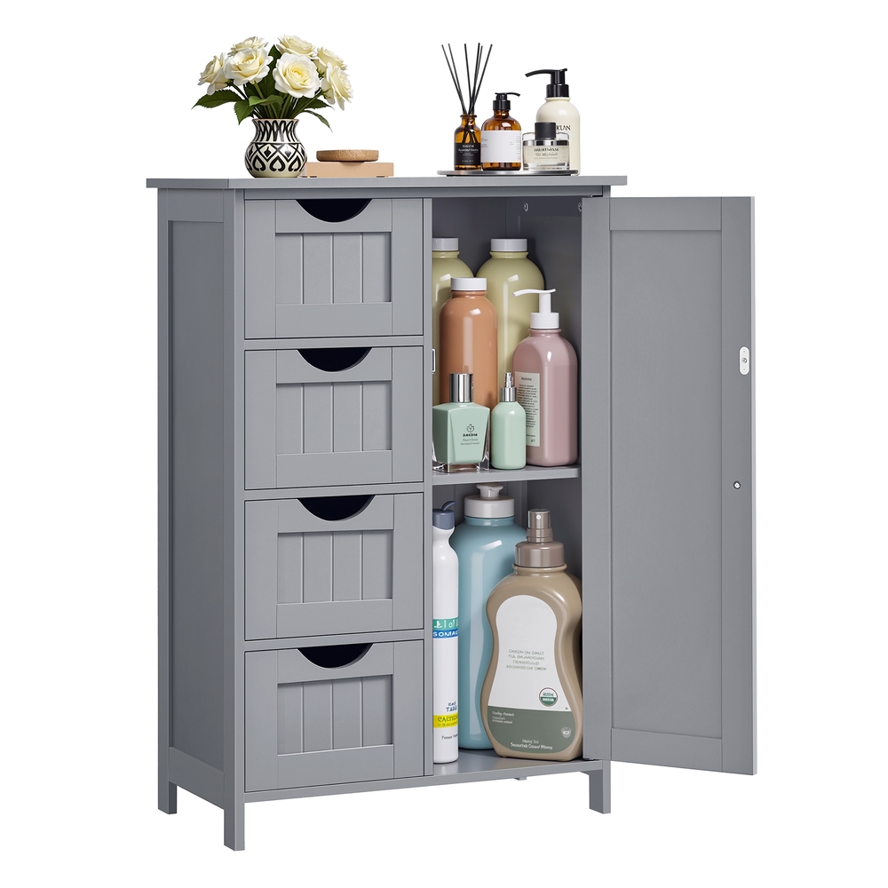 Bathroom Floor Storage Cabinet with 4 Drawers