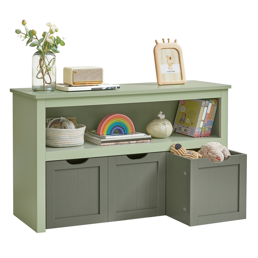 Toy Storage for Kids with Wheels 30 x 102 x 60 cm Laurel Green