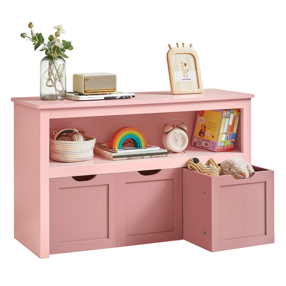 Toy Storage for Kids with Wheels 30 x 102 x 60 cm Jelly Pink