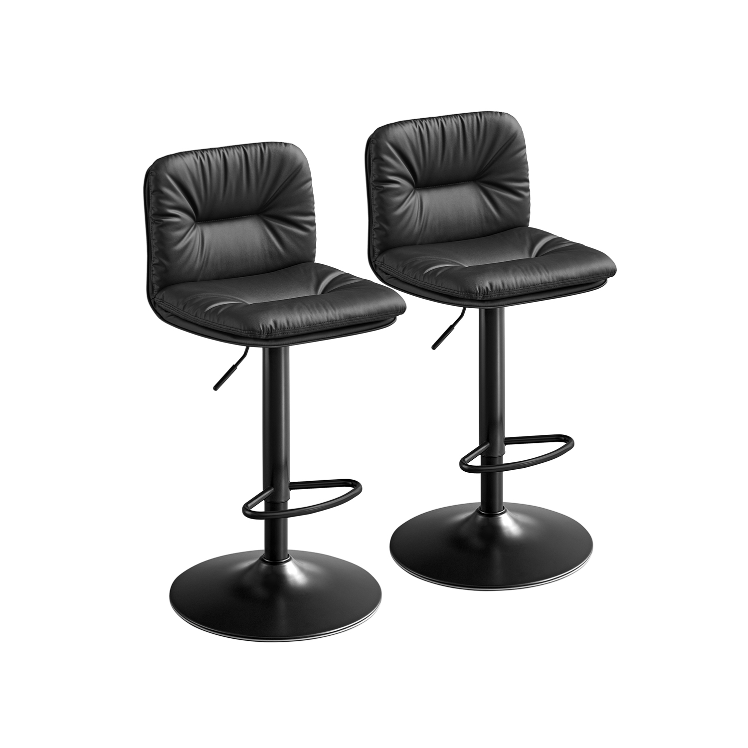 360° Swivel Bar Stools Set of 2 with Backrest and Footrest