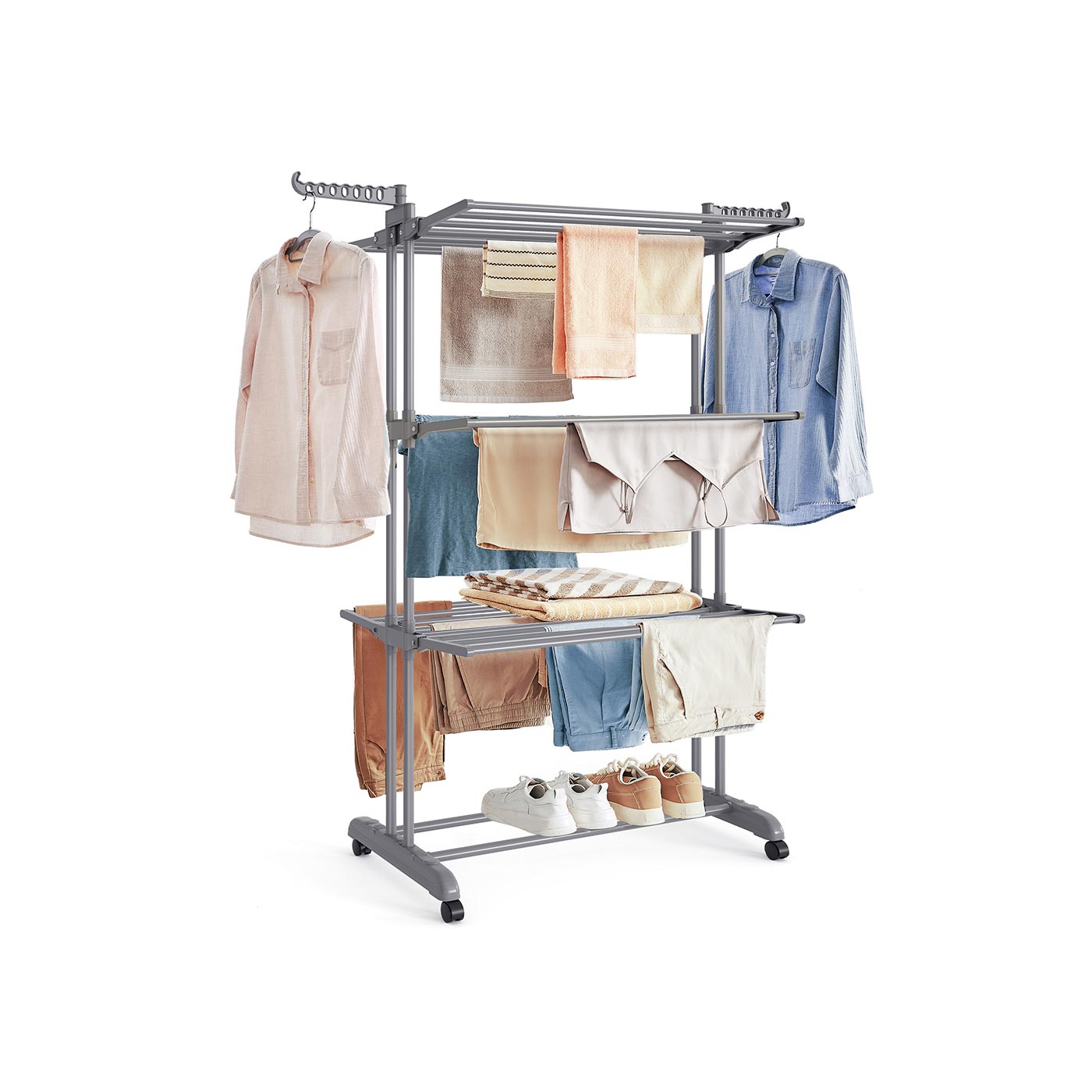 4-Tier Clothes Airer Grey 4-Tier Clothes Airer Grey