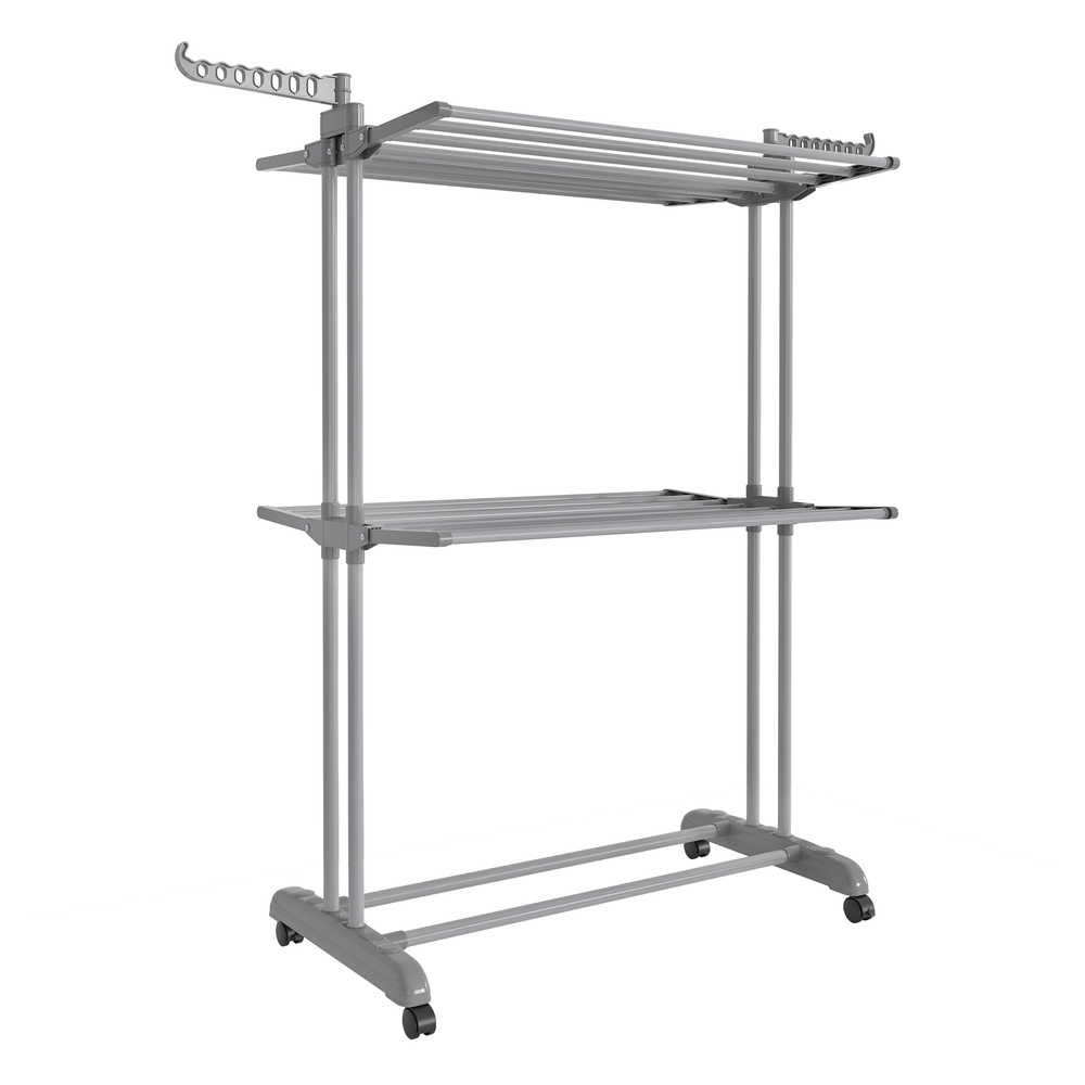 Large Clothes Airer 3-Tier Moveable Clothes Horse Dove Grey