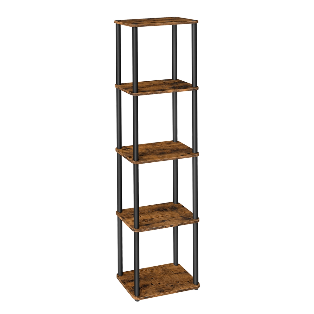 Five tier storage shelf with quick assembly