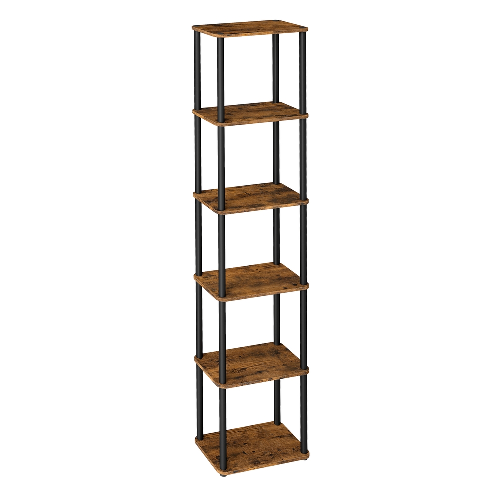 Six tier storage shelf with quick assembly