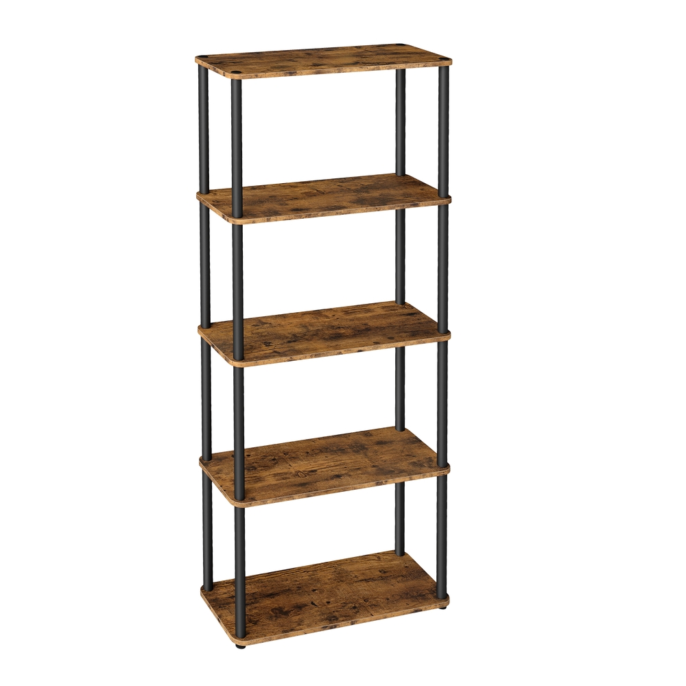 Five tier storage shelf with quick assembly