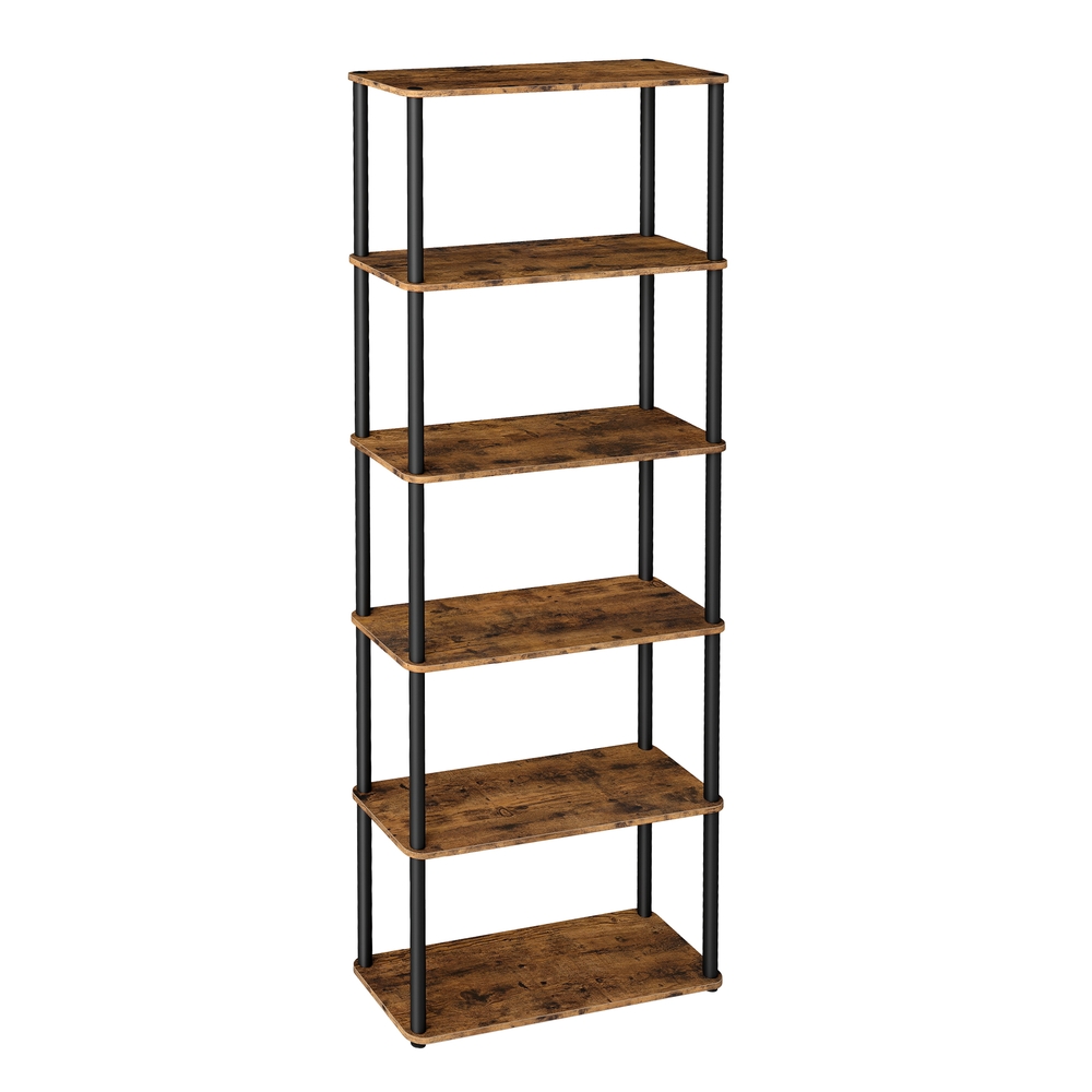 Six tier storage shelf with quick assembly