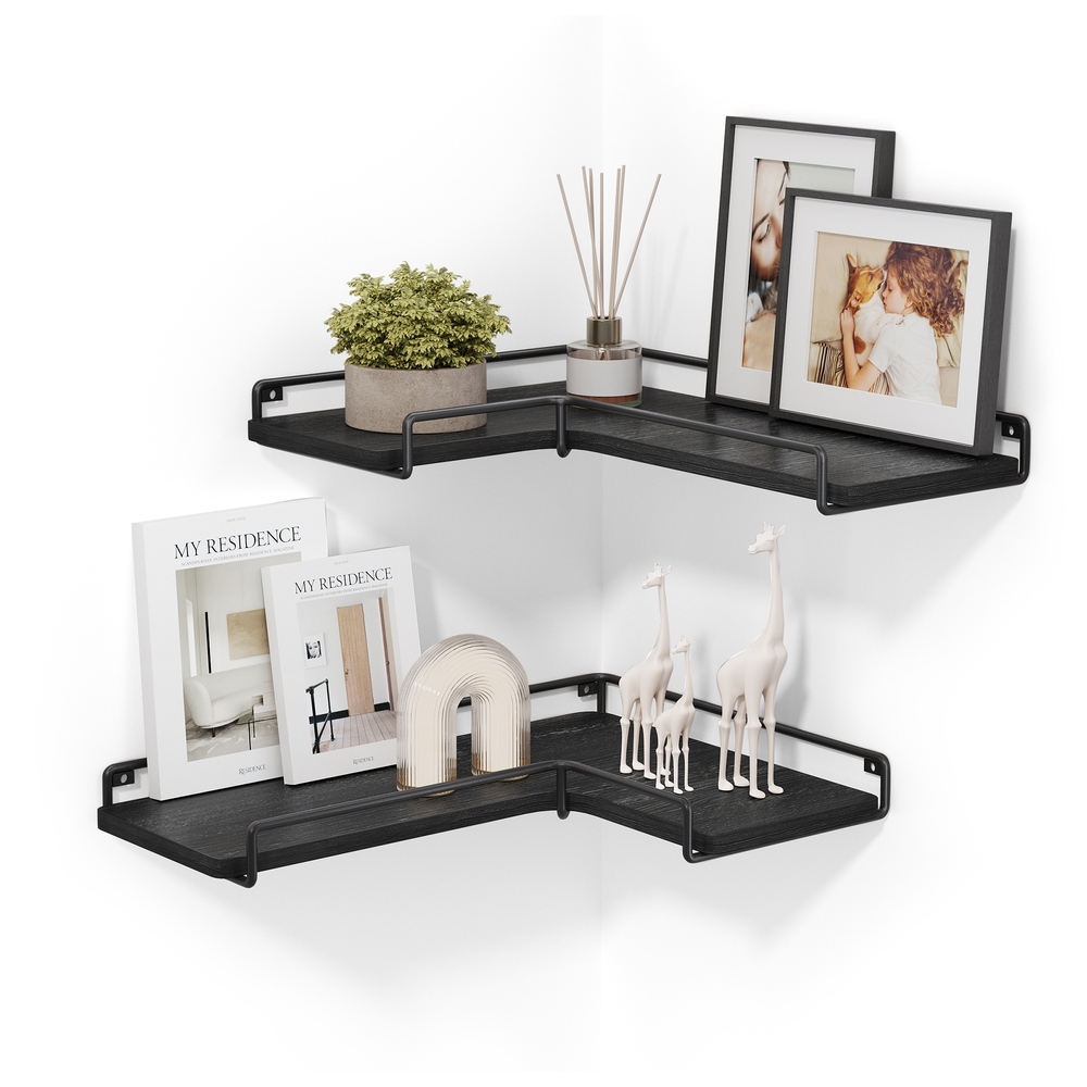 Set of 2 L-Shaped Floating Shelves