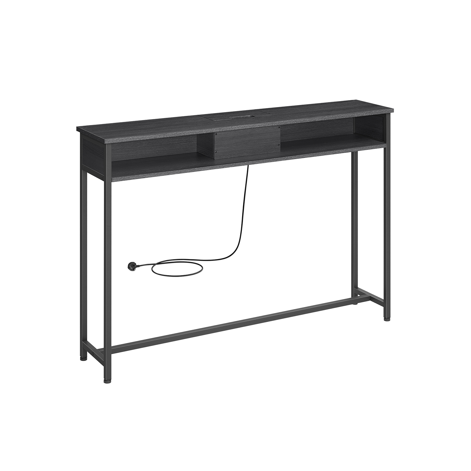Slim Console Table Charcoal Grey and Ink Black Slim Console Table Charcoal Grey and Ink Black