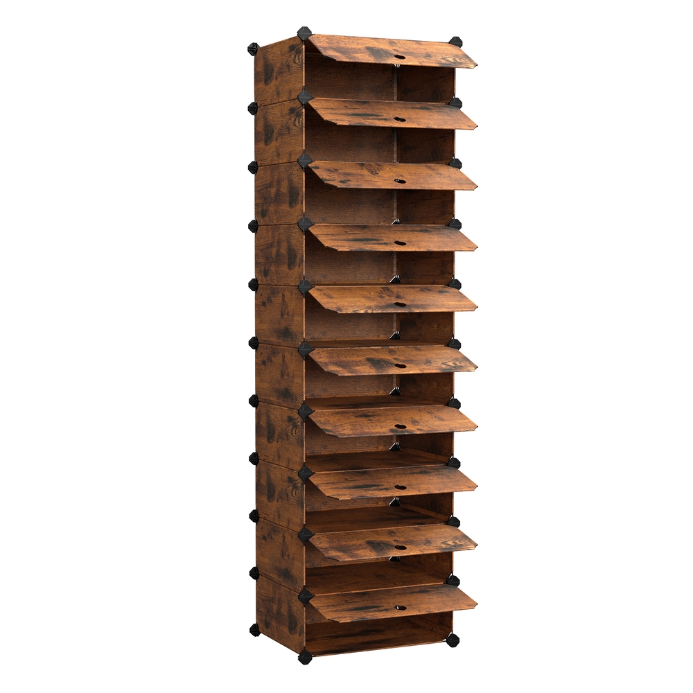Brown Plastic Storage Organizer for Shoes Brown Plastic Storage Organizer for Shoes