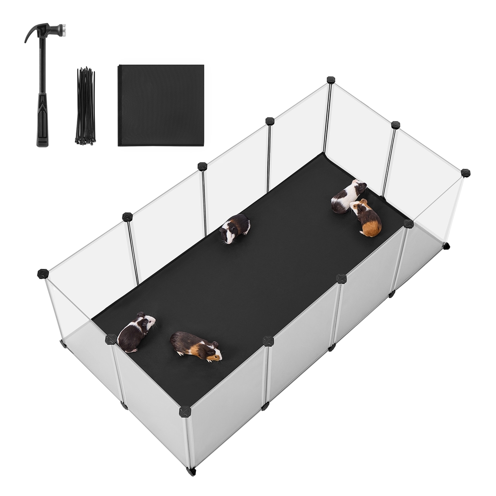 Pet Playpen with Floor Removable Oxford Fabric Mat 143 x 73 x 46 cm White Pet Playpen with Floor Removable Oxford Fabric Mat 143 x 73 x 46 cm White