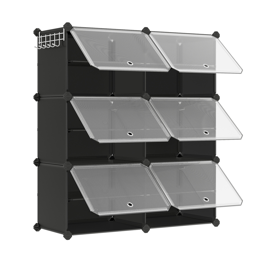 Interlocking Shoe Rack Black
