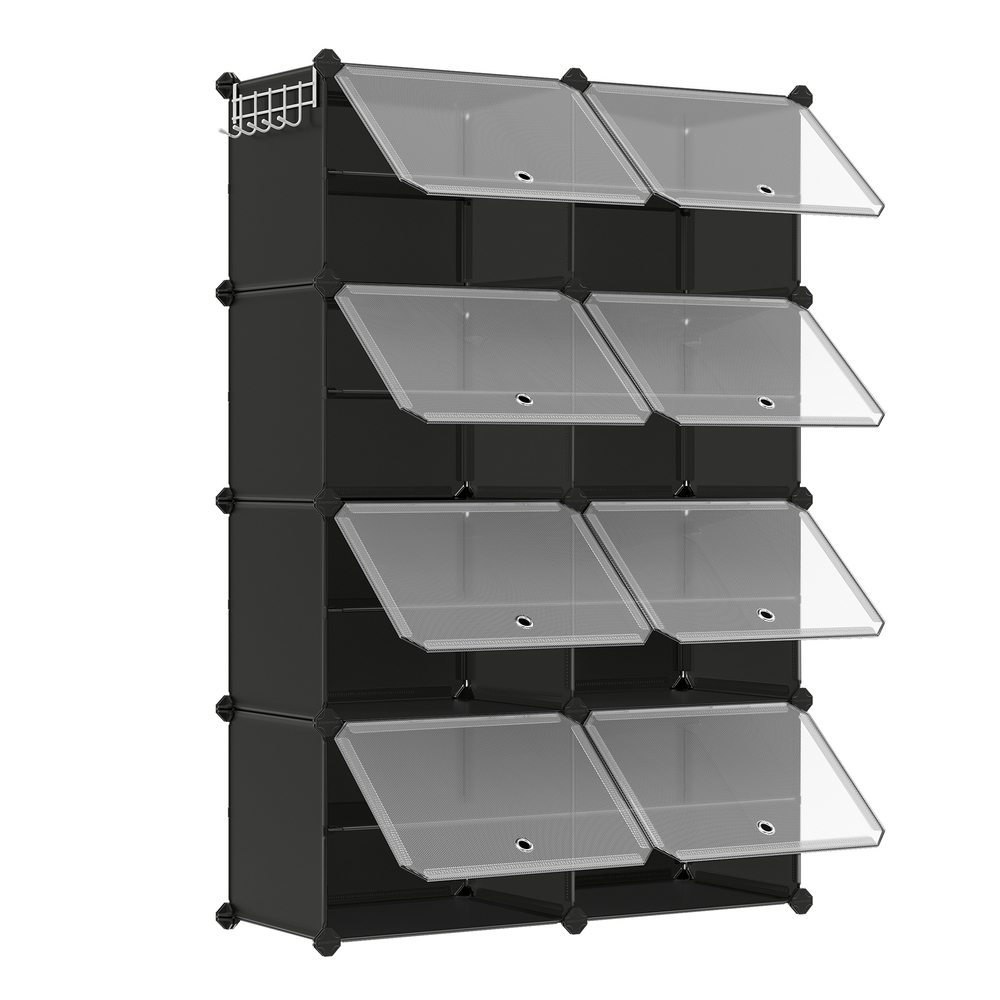 8-Slot Modular Storage Organiser Unit Black
