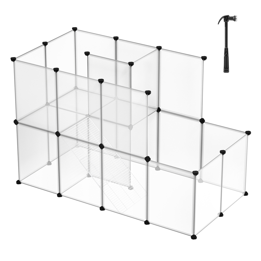 White Plastic Modular Fence Pet Playpen