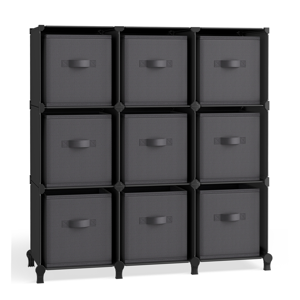Cube Organiser with 9 Storage Boxes Ink Black and Dove Grey Cube Organiser with 9 Storage Boxes Ink Black and Dove Grey