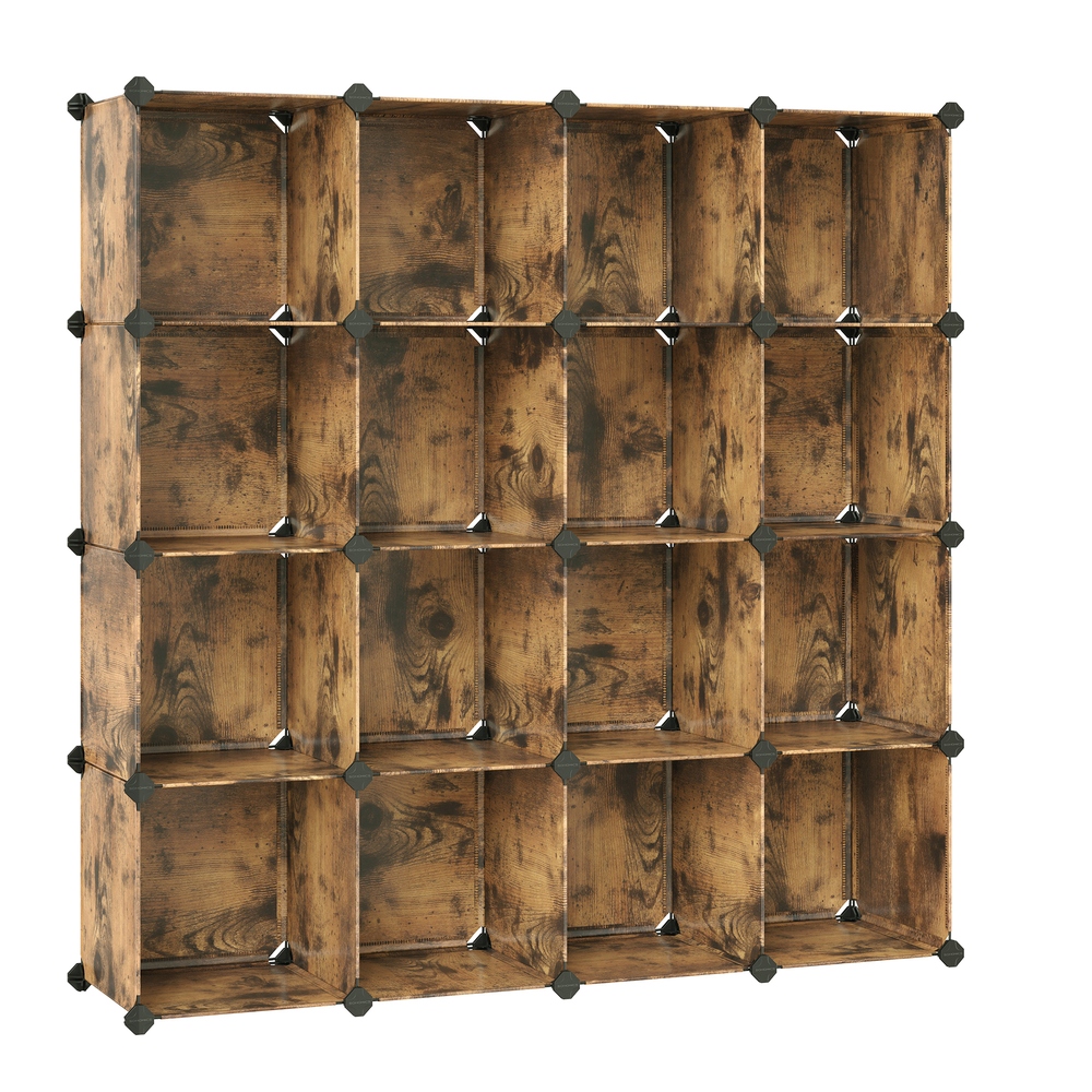 Set of 16 Plastic Cube Storage Organizer